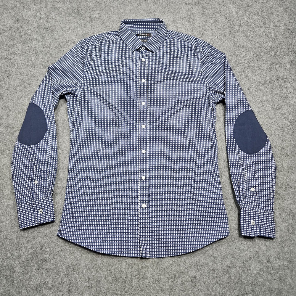 Mens Devred 1902 Extra Slim Fit Button Shirt‎ Elbow Patch Made in France Medium